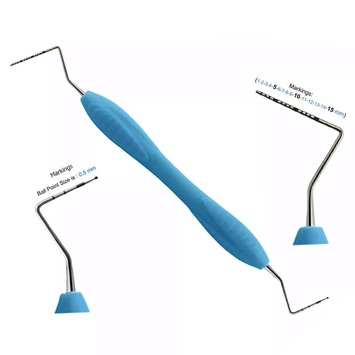 Image de Sonde parodontale dentaire UNC15/Who - Manche en silicone bleu