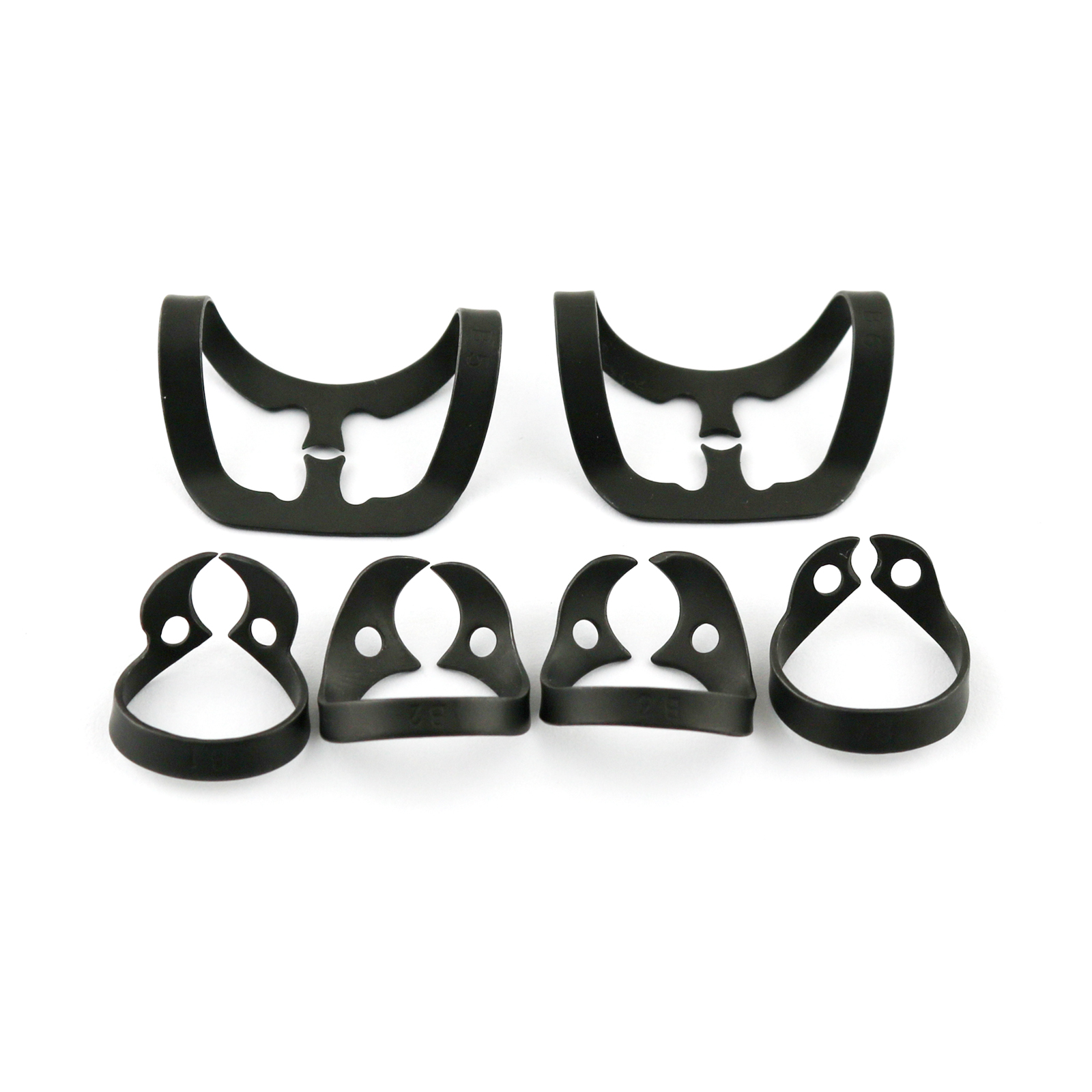 Image de Lot de 6 pinces Brinker pour digue dentaire en caoutchouc noir